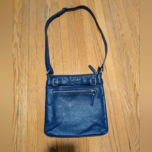 Danier Cobalt Blue Leather Crossbody Bag | Royal Blue Messenger Purse